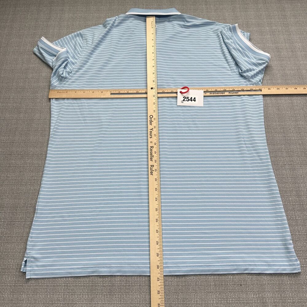 G/Fore Polo‎ Shirt Mens XL Blue Striped Performance Golf Casual Pullover - Picture 6 of 9